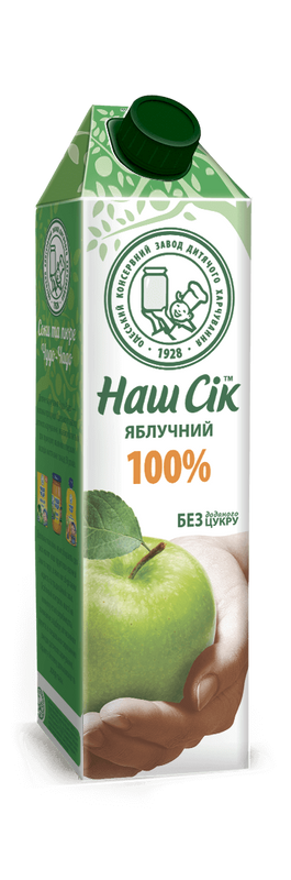 Сік НАШ СІК яблучний, відновлений, пастеризований, 0,95, л